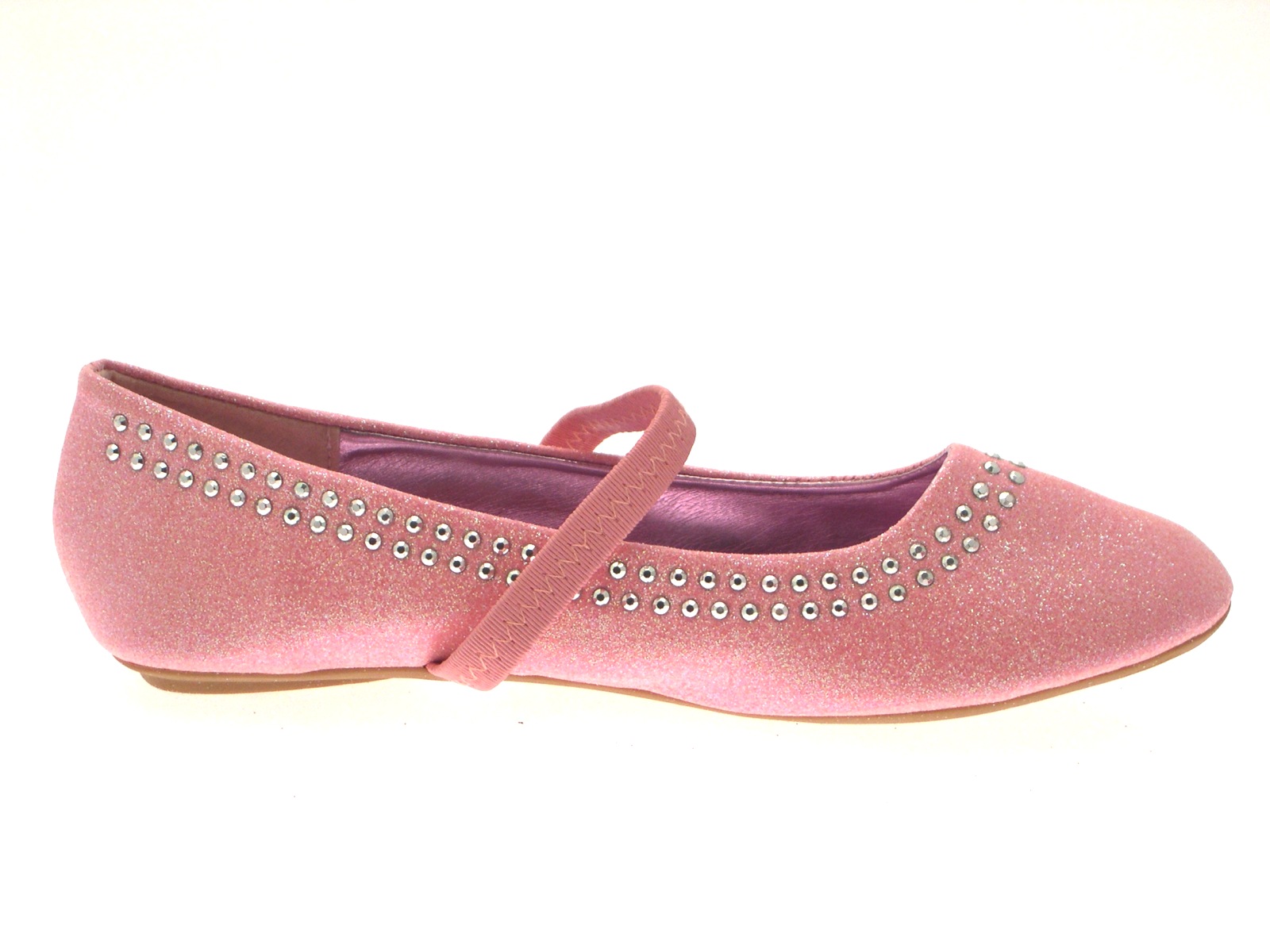 Girls Glitter Studded Party Shoes Mary Janes Flat Ballet Pumps Kids